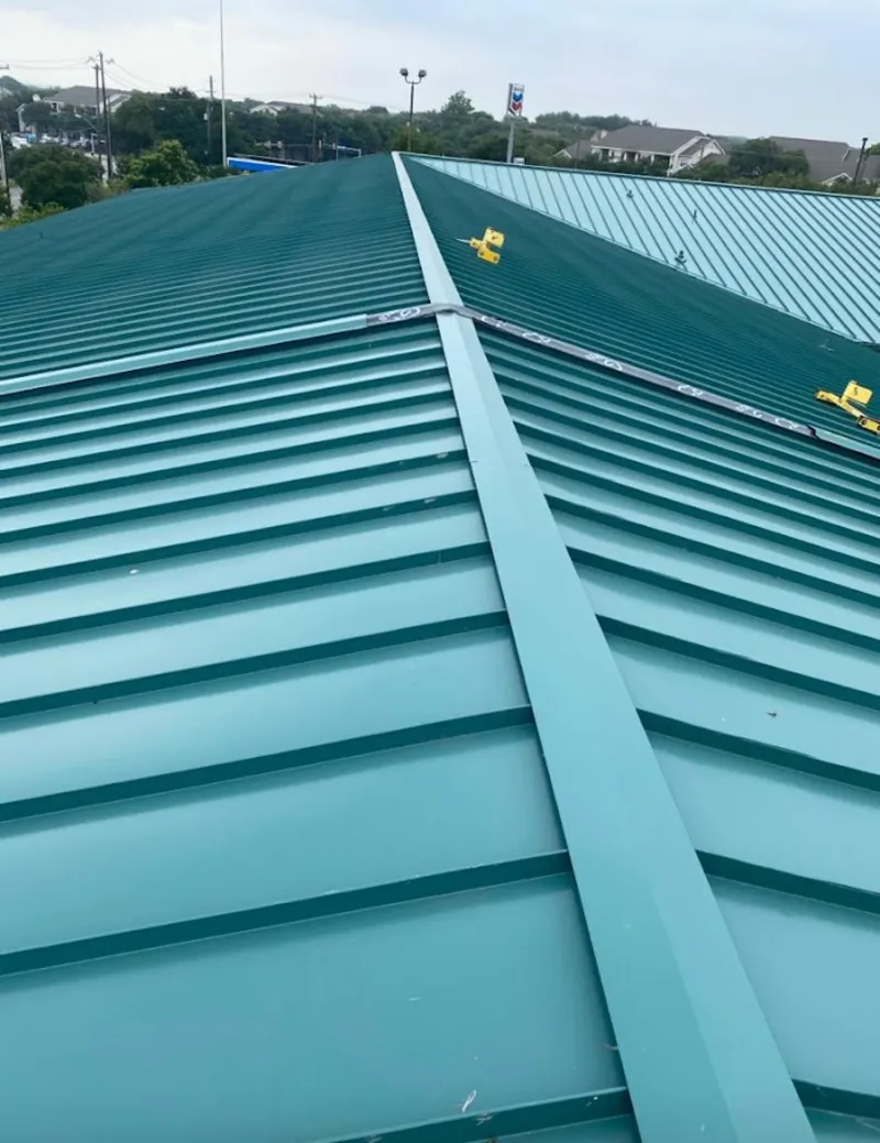 Green commercial metal roof ridge and valley for Metal Roof Repair in Lahaina